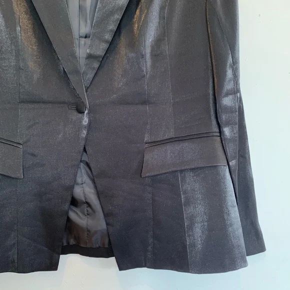 Rock & Republic Black Satin Tuxedo Blazer - Picture 3 of 7